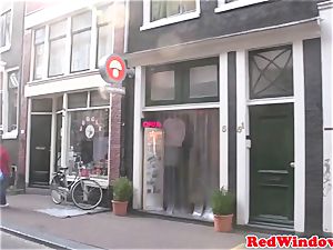 Amsterdam prostitute deep throats client