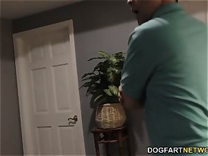 cheating brother and dad observe Lana Rhoades takes big black cock