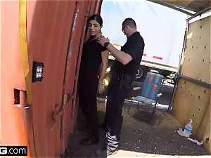 drill the Cops Latina damsel caught throating a cops spunk-pump